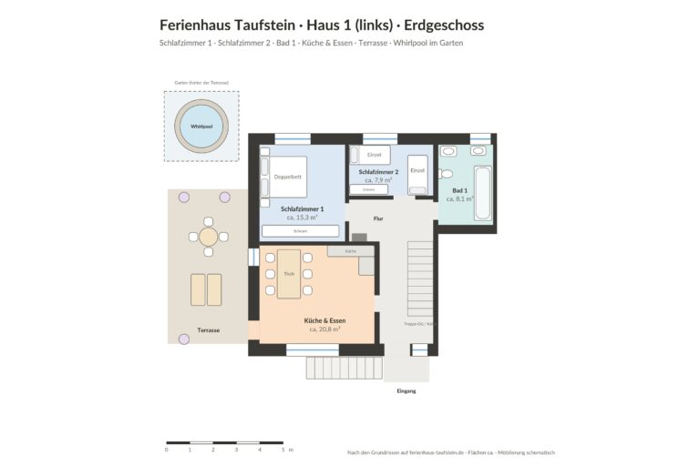 Ferienhaus Taufstein Haus 1 · Grundriss Erdgeschoss