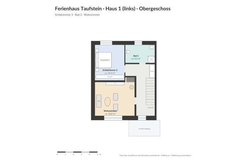 Ferienhaus Taufstein Haus 1 · Grundriss Obergeschoss