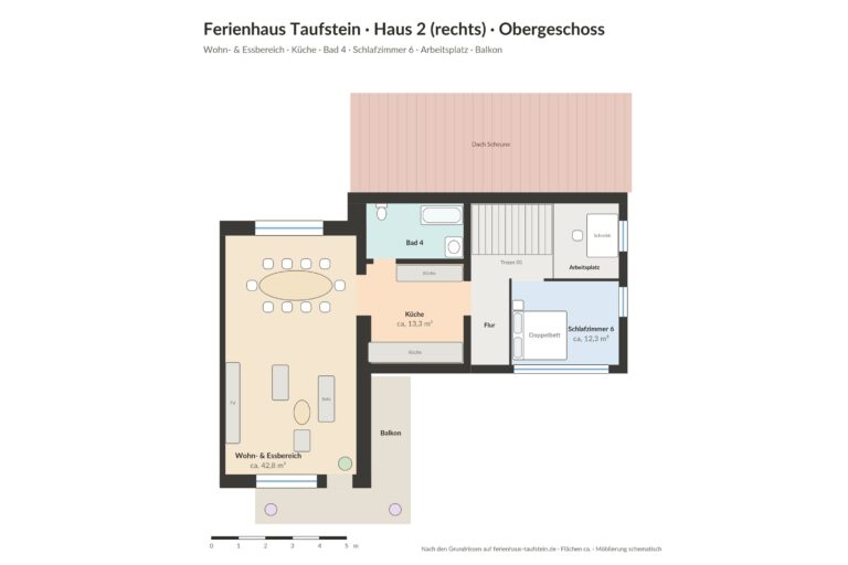 Ferienhaus Taufstein Haus 2 · Grundriss Obergeschoss